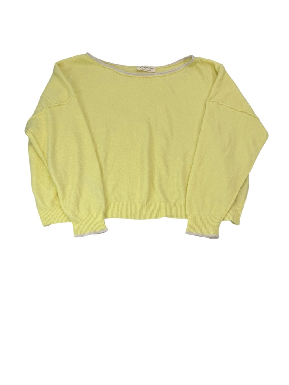 Free People Oversized Soft Sweater Canary Pail Yellow Womens Size XL - Picture 1 of 5